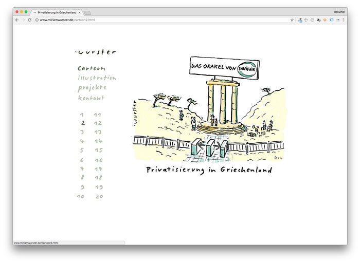 Homepage von Miriam Wurster Cartoonistin