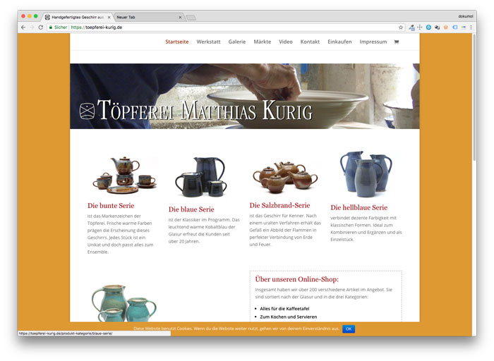 Homepage der Töpferei Matthias Kurig